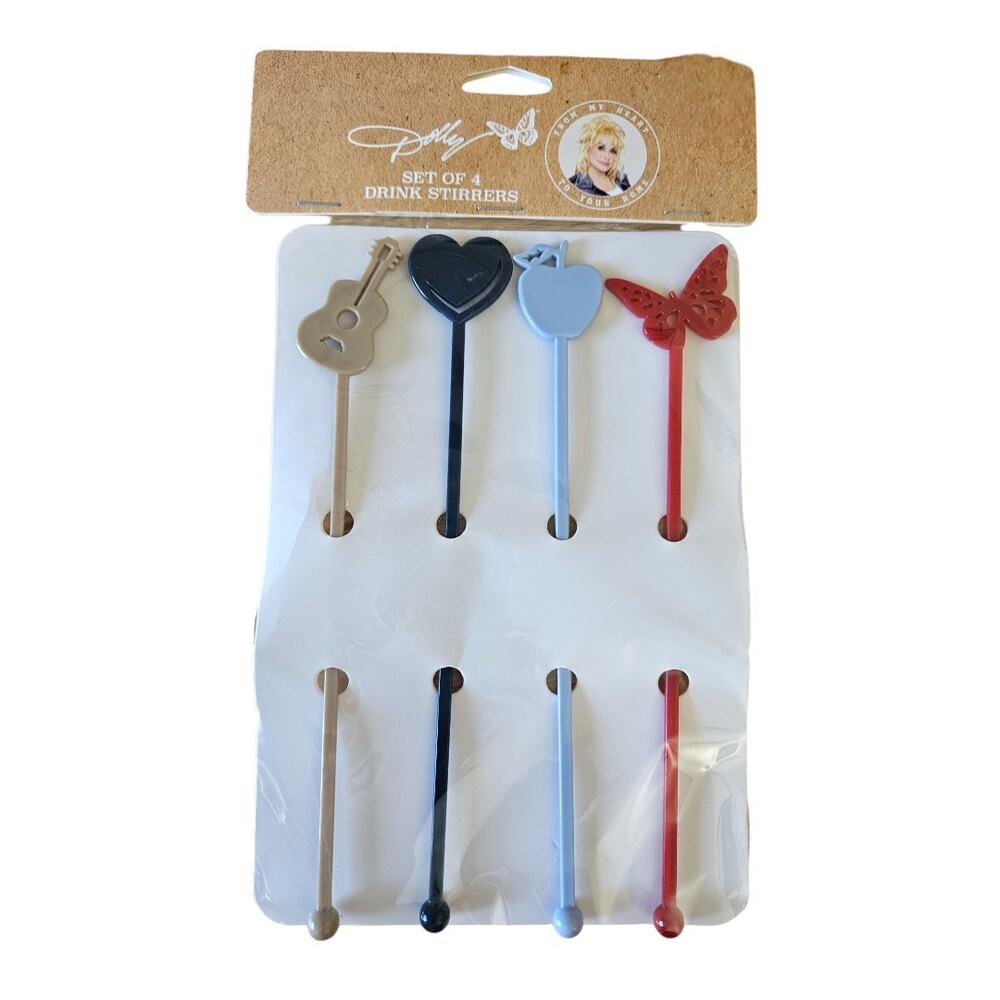 NEW Dolly Parton Drink Stirrers Multicolored (4 Count)